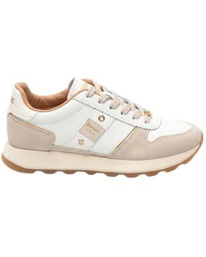 Blauer Sneakers - Blanc