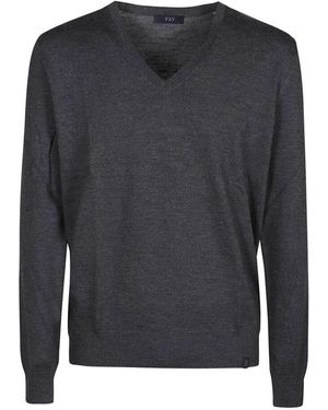 Fay Stylischer v-ausschnitt pullover - Grau