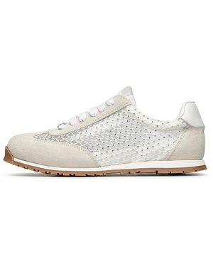 Loriblu Schoenen ,Wit ,Suède Suède Sneakers Met Kristallen
