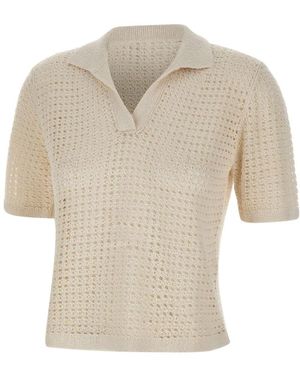 Eleventy Truien & Vesten ,Wit ,V-Neck Trui - Naturel
