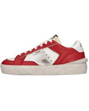 Strype Schoenen ,Rood ,Leer Sneakers Multi Colour