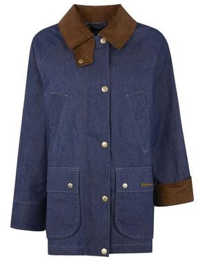 Barbour Jassen ,Blauw ,Katoen Waxed Cotton Utility Jacket