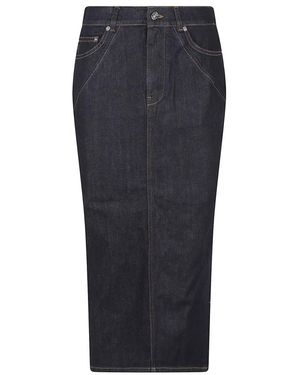 Givenchy Rokken ,Blauw ,Denim Midi Kickback Rok - Grijs