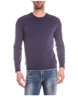 Armani Jeans Gemütlicher strickpullover - Blau
