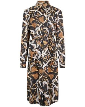 Moschino Kleedjes ,Zwart ,Leer Midi Overhemdjurk