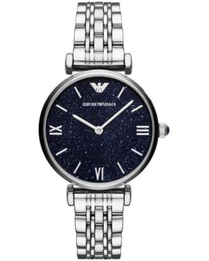 Emporio Armani Accessoires ,Grijs ,Ar 11091 Horloge - Blauw