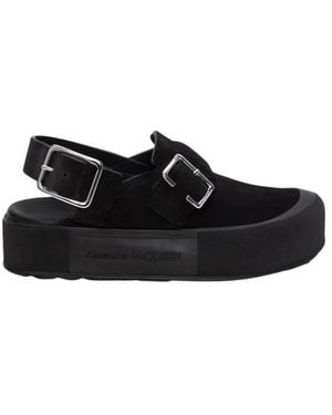 McQueen Flat Sandals - Black
