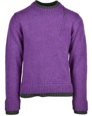 Sacai Round-Neck Knitwear - Violet