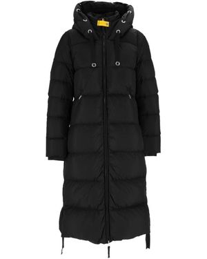 Parajumpers Jassen ,Zwart ,Lange Donsjas Met Capuchon