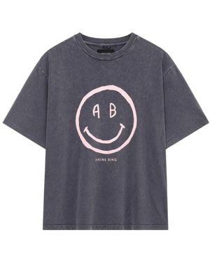 Anine Bing Cade Tee Smiley - Blau