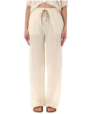120% Lino Wide Pants - Natural