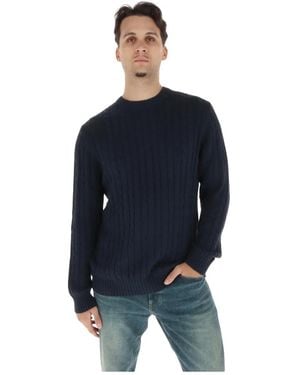 Superdry Truien & Vesten ,Blauw ,Katoen Katoenen Kabeltrui Met Ronde Hals