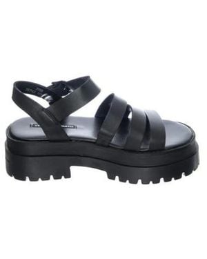 Windsor Smith Schwarze Leder Flache Sandalen - Blau