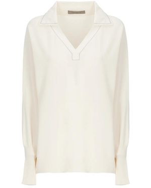 D.exterior Overhemden ,Viscose Polo - Wit