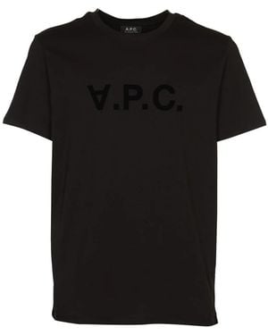 A.P.C. Zwarte T-Shirt En Polo Collectie