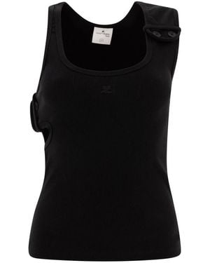 Courreges Sleeveless Tops - Black