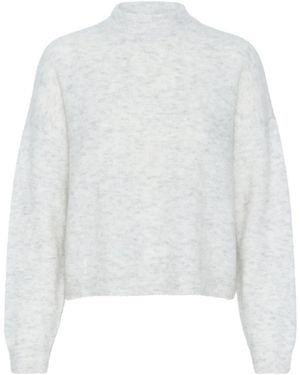Gestuz Truien & Vesten ,Grijs ,Wol Gezellige Debbie Gz Pullover Gebreid - Wit
