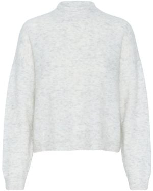 Gestuz Truien & Vesten ,Grijs ,Wol Gezellige Debbie Gz Pullover Gebreid - Wit