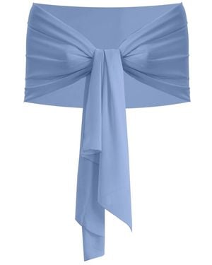 Kocca Abendkleid Mit Neckholder Und Transparentem Überwurf - Blau