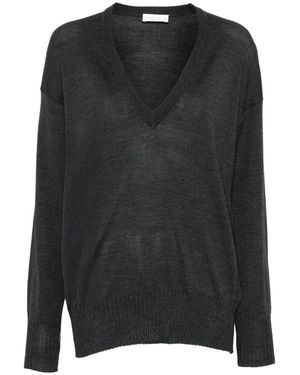 Roberto Collina V-Ausschnitt Strickpullover - Schwarz