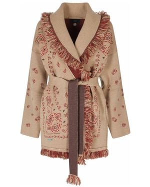Alanui Truien & Vesten ,Bruin ,Kasjmier Bandana Jacquard Cardigan