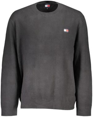 Tommy Hilfiger Schwarzer baumwollpullover mit stickerei - Grau