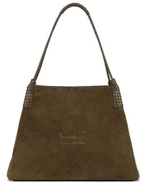 Etro Tassen ,Bruin ,Suède Libra Suède Tote