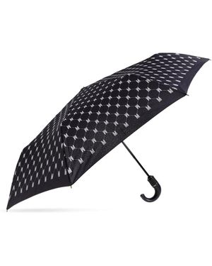Moschino Accessoires ,Blauw ,Polyester Opvouwbare Monogram Paraplu