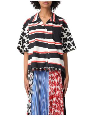MSGM Buntes Muster Locker Geschnittenes Hemd - Rot