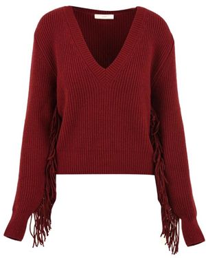 Akep V-Neck Knitwear - Red