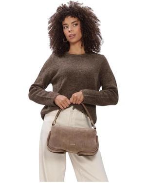SELECTED Slwlulu Nieuwe Ls Gebreide O-Hals - Bruin