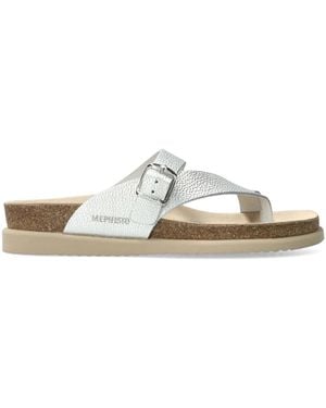 Mephisto Silberne Zehenschuh-Sandale - Mettallic