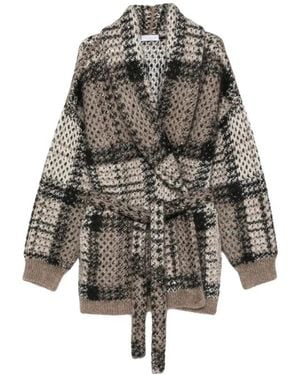 Brunello Cucinelli Mmt571716 Gebreide Cardigan Met Pailletten - Grijs
