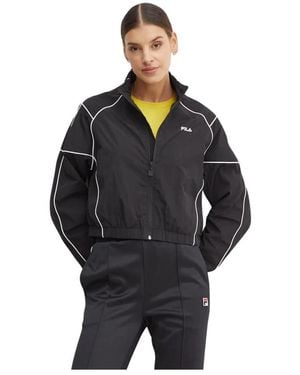 Fila Jassen ,Zwart ,Nylon Laplace Cropped Jacket