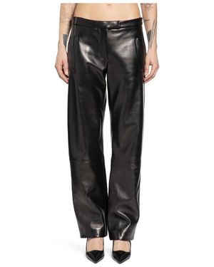 KHAITE Leather Trousers - Black