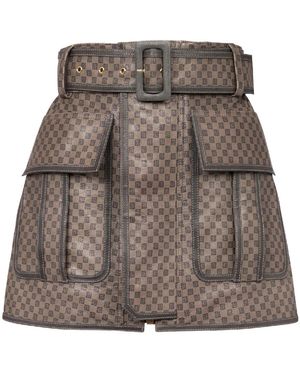 Balmain Monogram Minirok - Grijs
