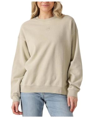 My Essential Wardrobe Hoodies & Sweatvesten ,Zand Logo Geborduurd Sweatshirt - Naturel