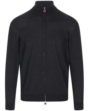 Kiton Schwarze Pullover Für Männer - Blau
