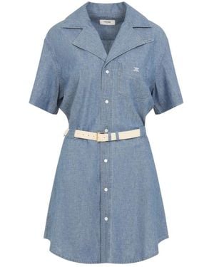 Celine Jurk Van Katoenen Denim - Blauw
