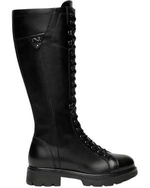 Nero Giardini Schoenen ,Zwart ,Leer Lace-Up Boots