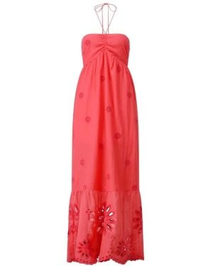 FABIENNE CHAPOT Elegantes Maxikleid Mit Stickerei - Rot