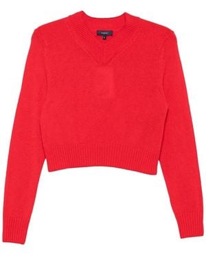 Soeur Jonas V-Ausschnitt Strickpullover - Rot