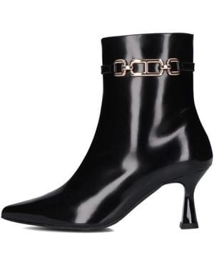 Lodi Schwarze Leder-Stiefeletten Für Frauen