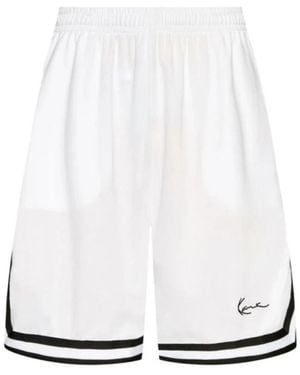 Karlkani Signature Mesh Shorts Mit Seitentaschen - Weiß