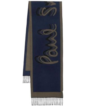 Paul Smith Signature Logo Schal - Blau