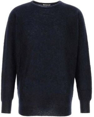 AURALEE Truien & Vesten ,Blauw ,Nylon Baby Suri Alpaca Sheer Knit Pullover