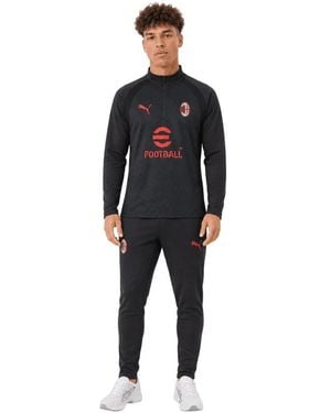PUMA Fitness ,Zwart ,Polyester Ac Milan 1/4 Zip Trainingspak Senior 2026/2027 Donkergrijs