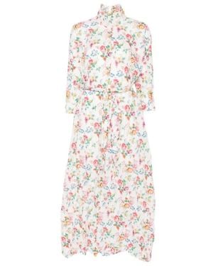 Daniela Gregis V-Ausschnitt Midikleid - Weiß