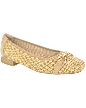 Caprice Schoenen ,Raffia Ballerine - Naturel