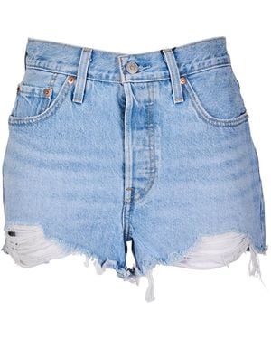 Levi's Korte Broeken ,Blauw ,Denim 501 Original Short